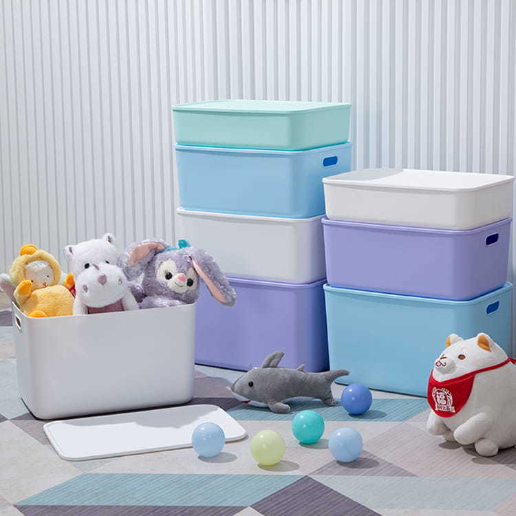 Juego de 5 piezas caja de almacenamiento de estilo simple caja de almacenamiento de dormitorio de juguete para el hogar con tapa
